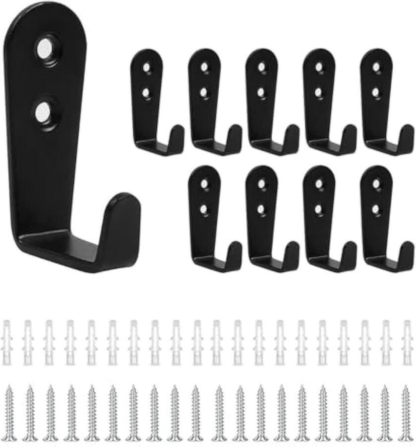 10 Stuks Vintage Enkele Haken Vintage Haken Zwarte Vintage Wandhaken voor Slaapkamer Keuken Badkamer Kledingkast