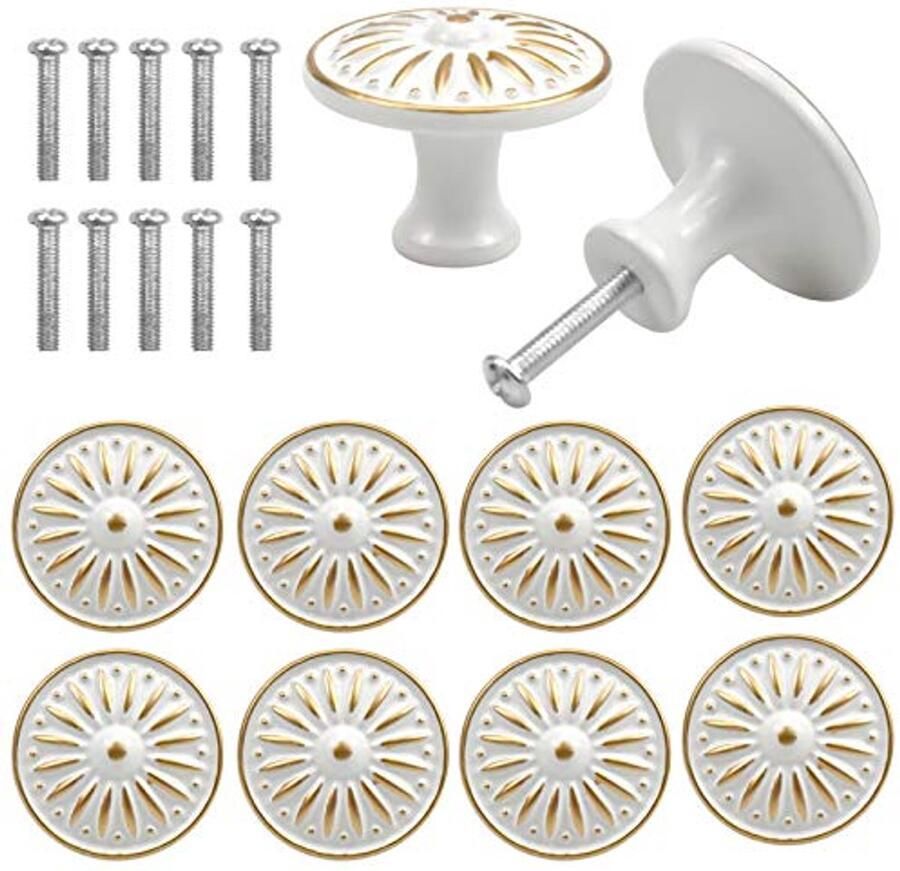 10 Stuks Vintage Kastknoppen 35 mm Ronde Ladeknoppen voor Keukenkasten en Meubels