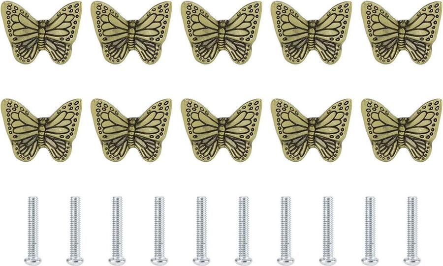10 stuks vintage vlinder dressoir knoppen antieke lade knop pull handvat kast deur knoppen met vlinder design