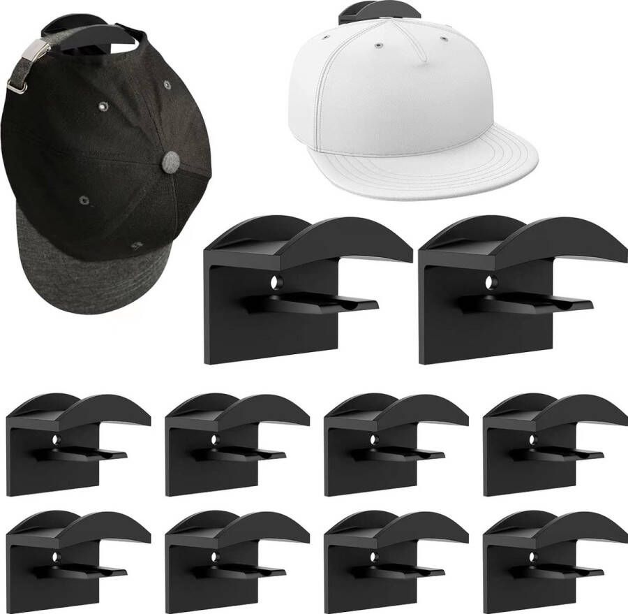 10 stuks zelfklevende hoedhaken kaphouder wandkaphouder hoedhouder hoedenhouder zelfklevende hoed-organizer voor verschillende mutsen hoofdtelefoons sjaals tassen sleutelhangers (1)