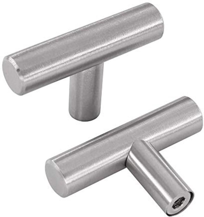 10 Stuks Zilveren Meubelknoppen van Roestvrij Staal voor Badkamer en Slaapkamer