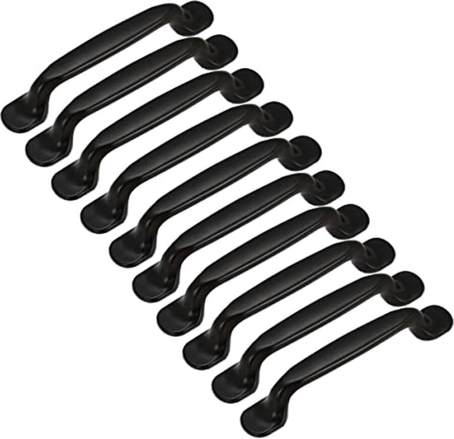 10 Stuks Zwart 128mm Kastdeur Lade Handgrepen Knoppen Boog Vorm Pull Handvat