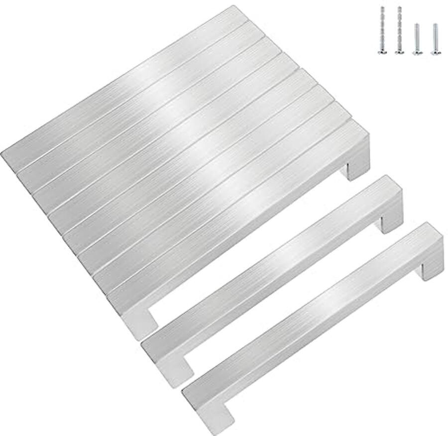 10 Stuks Zwart Meubelgrepen Roestvrij Staal 160 mm Gatafstand voor Keukens