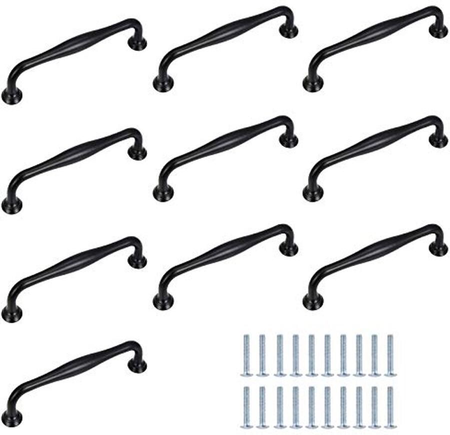 10 Stuks Zwarte Aluminium Meubelgrepen Duurzaam en Stijlvol