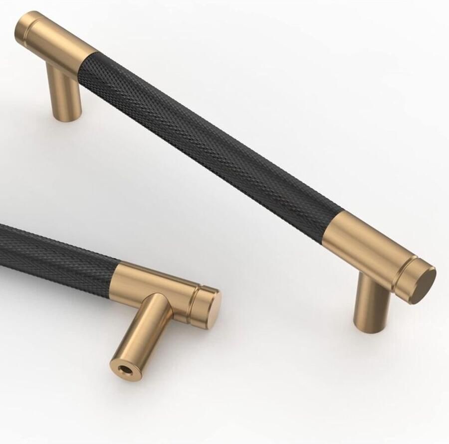 10 stuks zwarte en gouden keukenkastgrepen 128 mm goudkleurige meubelgrepen met schroeven voor bureaus laden kasten