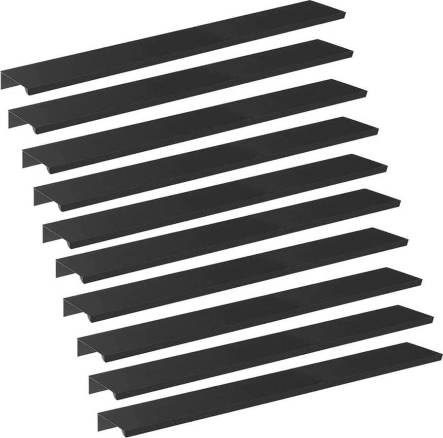 10 stuks zwarte kastgrepen verborgen moderne meubelgrepen met 20 schroeven voor slaapkamer keuken kledingkast gat midden 224 mm