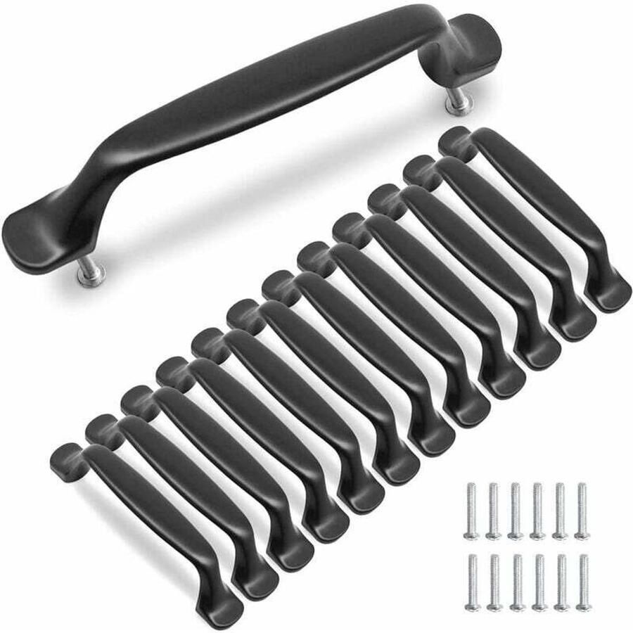 10 Stuks Zwarte Keukenkastgrepen 96 Mm Aluminiumlegering Deurkastgrepen Met Schroeven