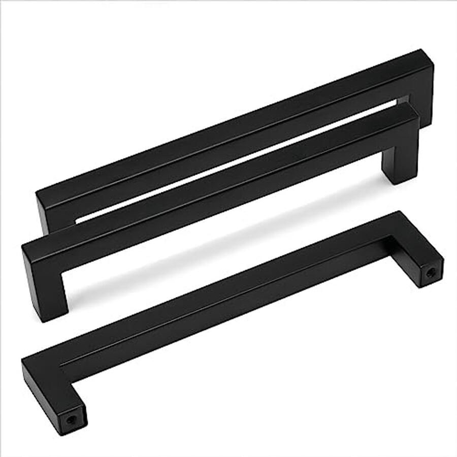 10 Stuks Zwarte Meubelgrepen 128 mm Roestvrijstalen Keukengrepen voor Kast en Lade