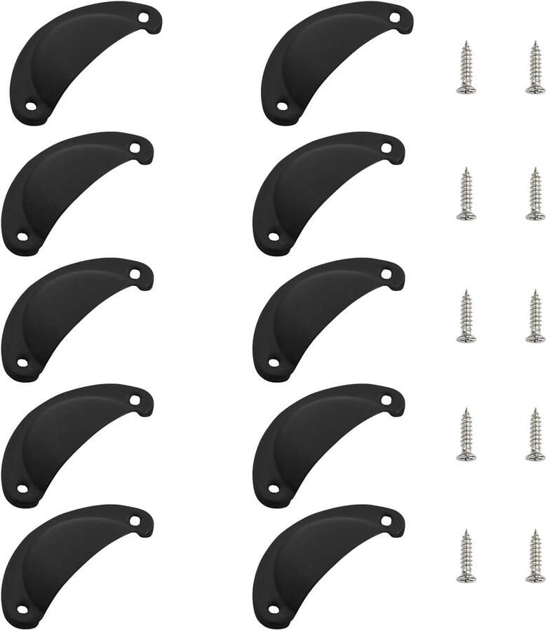 10 stuks—Meubelgrepen Schelpgrepen Ladegrepen Meubelgrepen Halfronde grepen Vintage hardware grepen Met schroeven Geen gaten nodig Geschikt voor keukenkasten en ladekasten