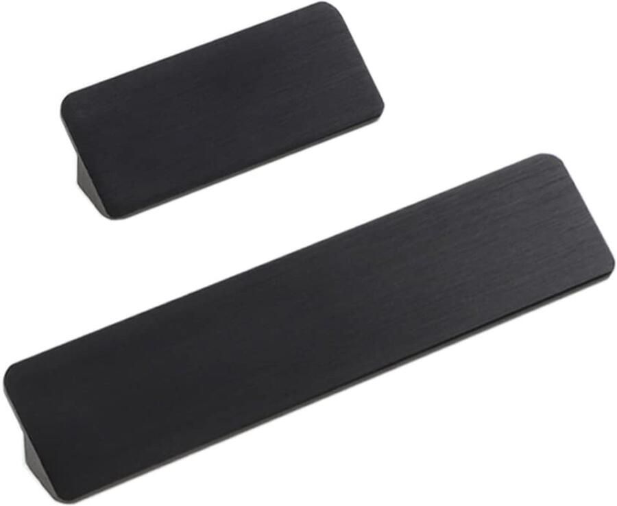 10 Units Slim Cabinet Handle Pull Knobs Dresser Drawer Kitchen Cabinet Handle Sets Aluminum Solid Hole Spacing 64mm Black Brushed