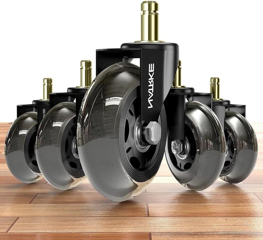 10 x 22 mm bureaustoelwielen IKEA reservewielen 5-delig 360° draaibare wielen ultrastil harde vloeren en draagmatten 250 kg