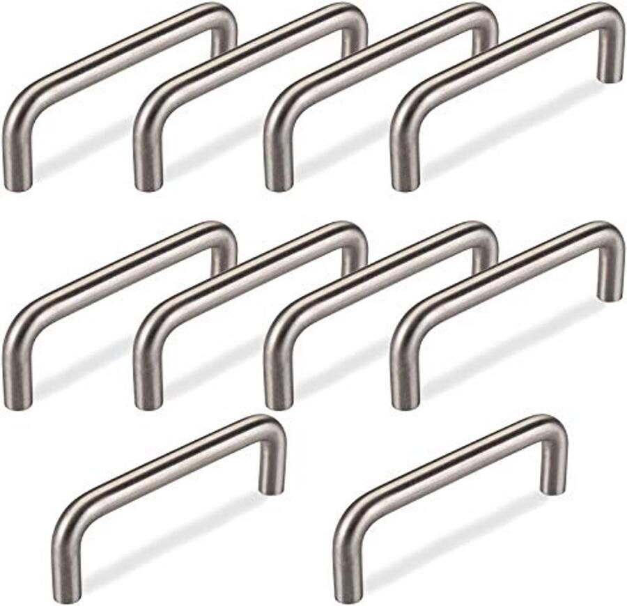 10 x Meubelgreep Boorgatafstand 96 mm Geborsteld Beugelhandgreep