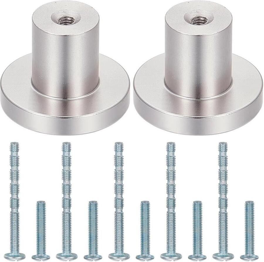 10 x Ronde Zilverkleurige Ladeknoppen Aluminium Paddenstoelvorm Keukenkasten Badkamers Kisten Deuren Meubels Inclusief Schroeven