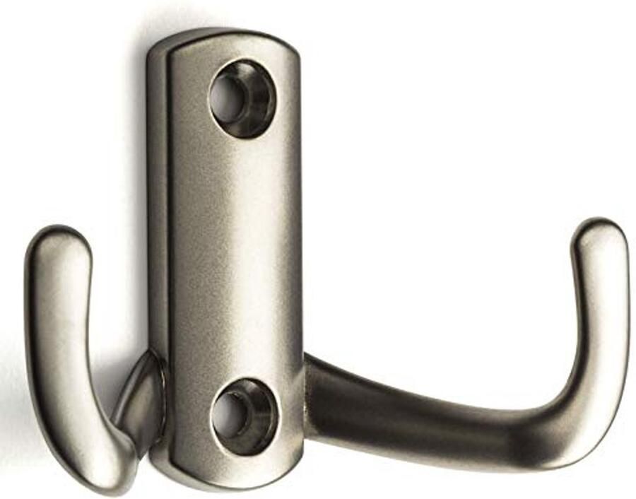 Sotech 10 stuks kapstokhaken Julie RVS-look mat 70 x 47 mm incl. bevestigingsschroeven