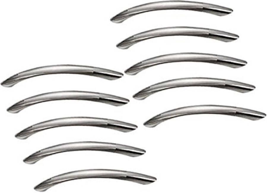 10 zilveren ladegrepen meubelgrepen railinggrepen keukengreep kastgrepen stanggrepen van geborsteld roestvrij staal (128 mm 10 stuks)