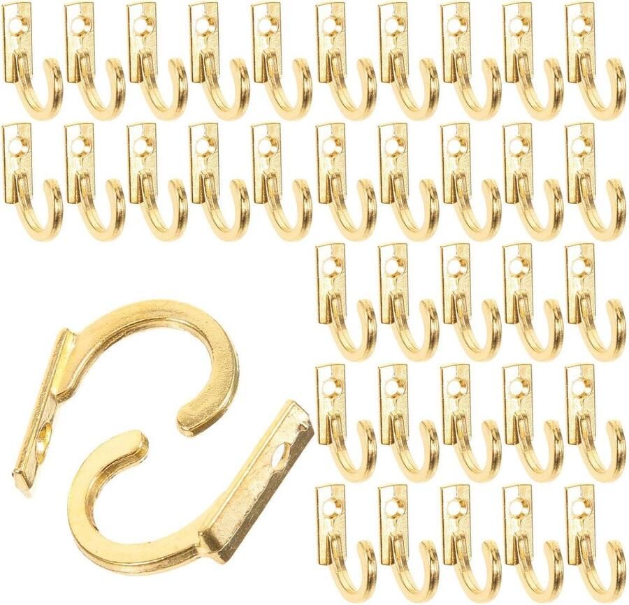 100 stuks Rustieke Entreehaken Vintage Kledinghaken Gouden Wandhaken voor Sleutelhangers Hoeden Handdoeken Gang Bomen Entrees Modderruimtes Kledingrek