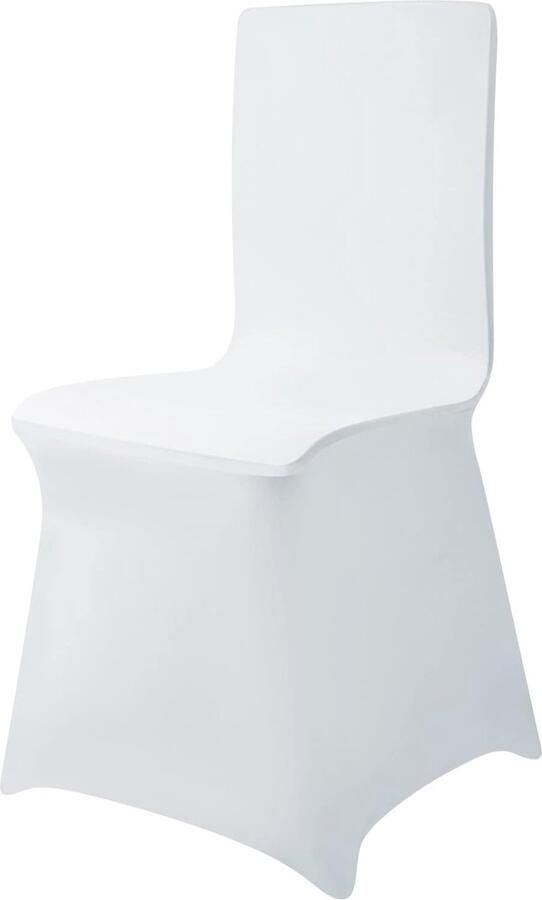 100 Stuks Universele Witte Stoelhoezen voor Feesten en Bruiloften Stretch Stoelhoezen met Strikband