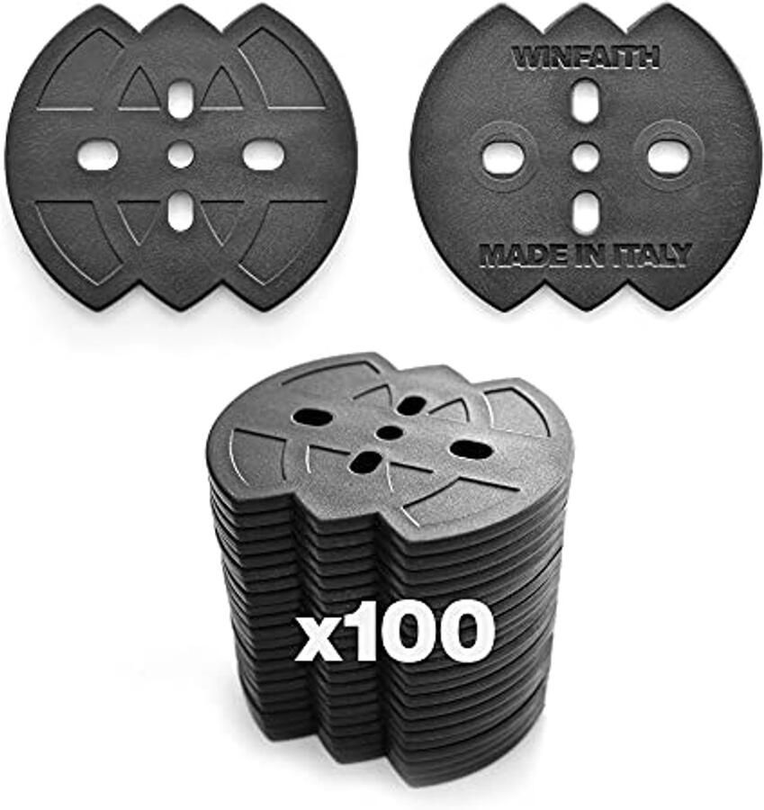 100 stuks zwarte kunststof vloerankerafdichtingen voor mulchvellen Tuinklemmen 60 x 50 x 3 mm