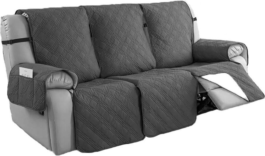 100% waterdichte hoes voor een relaxfauteuil antislip hoes voor een relaxfauteuil met 3 zitplaatsen 3-delige hoes voor een relaxfauteuil met banden wasbare hoes veilig voor kinderen en huisdieren (3 zitplaatsen zwart)