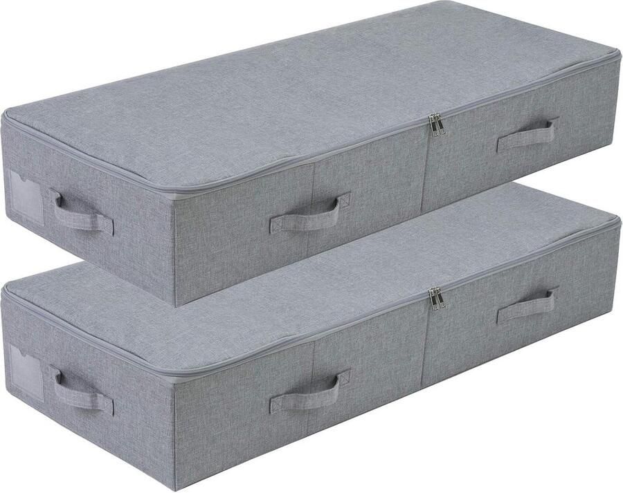 100 x 43 x 18 cm Dark Grey Underbed Storage Baskets Set of 2 for Shoes Sweater Bedding Toys Bedroom Living Room RV Wardrobe Closet