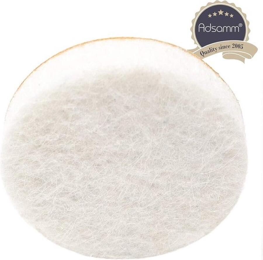 100 x viltglijders zelfklevend rond Ø 30 mm wit 55 mm dik