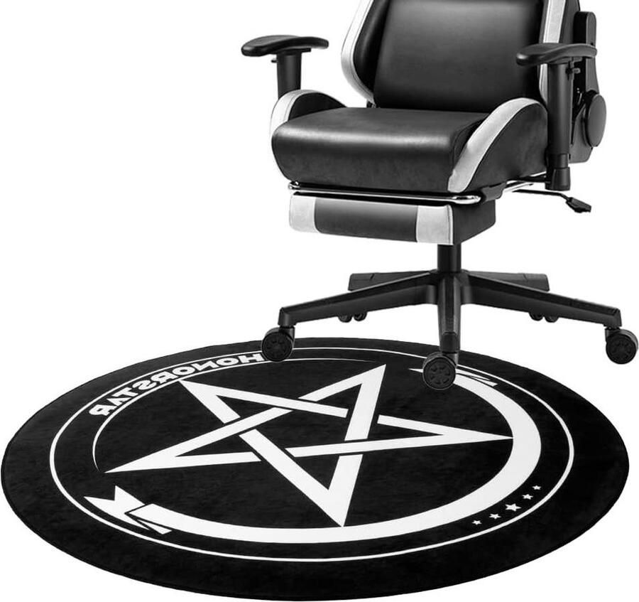 100cm Round Non-Slip Office Gaming Chair Mat for Carpet Soft Scratch Resistant Washable Floor Protector for Home Office Gaming Room Black