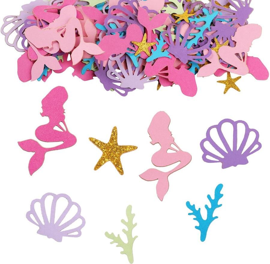 100pcs Girls Birthday Party Table Confetti Mermaid Party Sprinkle Decoration Glitter Table Sprinkle for Girls Birthday Party or Baby Shower