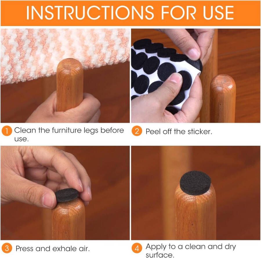 108 stuks viltglijders zelfklevend rond 15 mm zwart vilten pads stoelen met 5 mm dik meubelglijders vloerglijders bescherming van je meubels vloeren