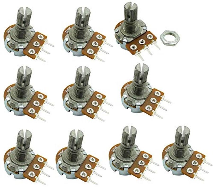 10PCS 1K Ohm Enkel Liniaire Potentiometer met Knurled Schacht – 15mm