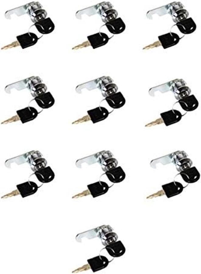10pcs 20mm Security Lock Cabinet Drawer Security Mailbox Locks with 20 Keys for Cabinet Drawer Wardrobe Mailbox and Tool Box Different with Key