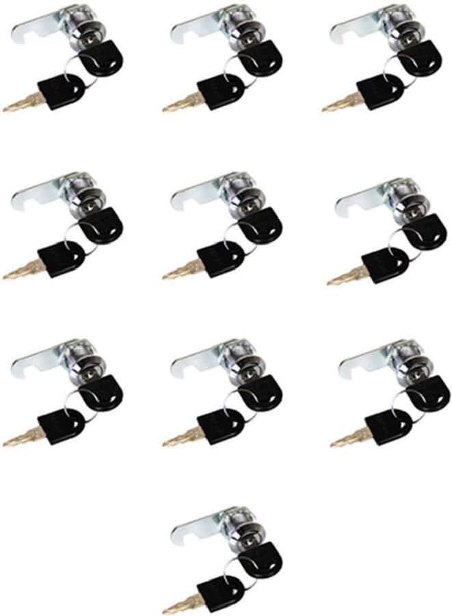 10pcs 25mm Security Lock Cabinet Drawer Security Mailbox Locks with 20 Keys for Cabinet Drawer Wardrobe Mailbox and Tool Box Equal with Key