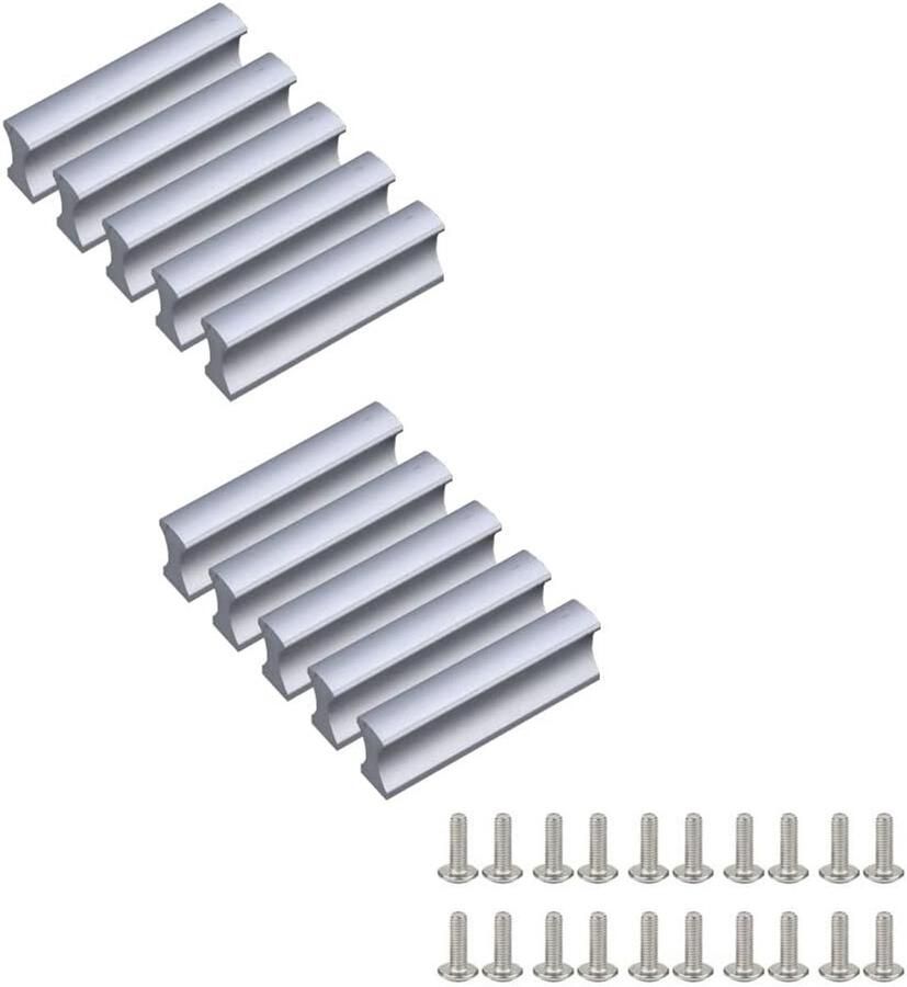 10pcs Cabinet Drawer Furniture Handles Knobs Door Handle Bar Handle Kitchen Handle Wardrobe Pulling Furniture Handles Cupboard Drawer Handle Door Knobs (32mm 1.25inch Silver)