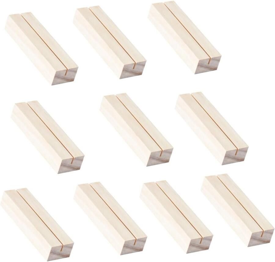 10pcs Houten Kaarthouders Stabiele Tafel Kaart Houder Menu Kaart Houder en Foto Houder voor Bruiloften Partijen en Meer Houten Stand voor Foto's en Kaarten