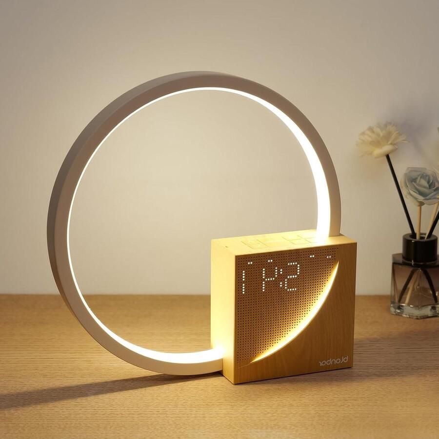 10W Bedlampje met USB-Oplaadfunctie Wake Up Light Wekker Touch Control Dimbare Tafellamp Slaaphulp voor Baby's & Volwassenen 3 Niveaus van Helderheid Nachtlampje voor Slaapkamer Woonkamer