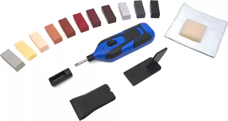 11 Delige Reparatieset voor Laminaat – Parketvloeren en Meubels Inclusief 11 Kleuren en Batterij