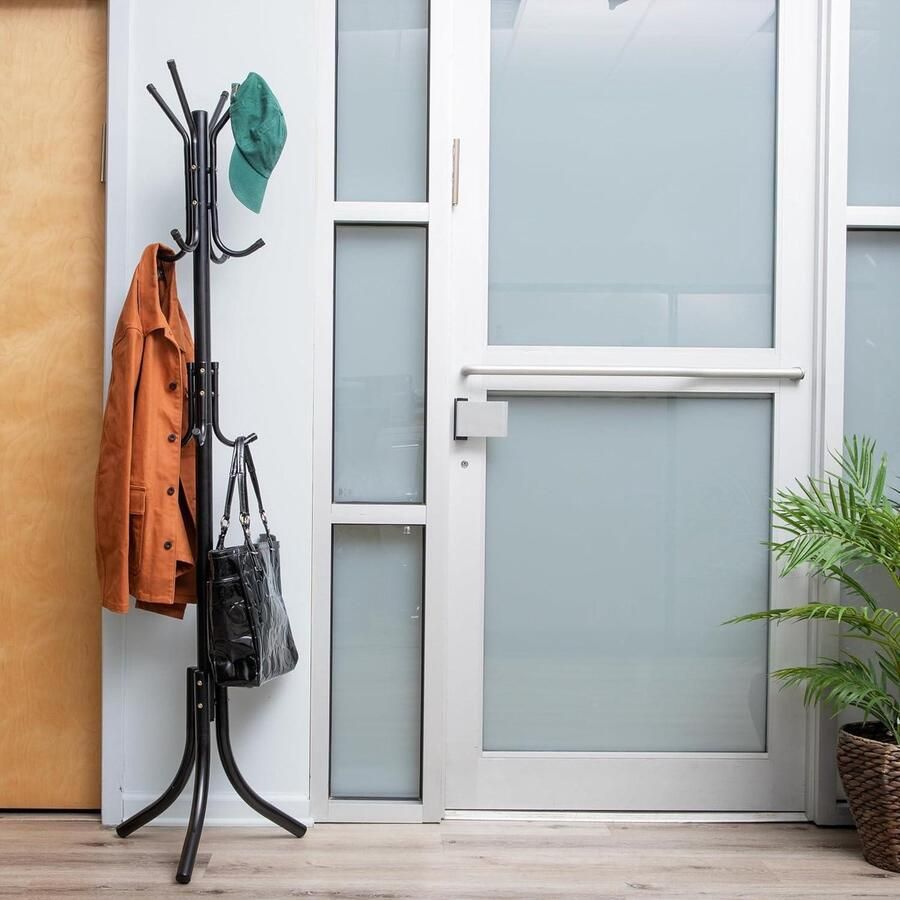 11 Haak Metalen Kledingrek Jas Portemonnee Sjaal Rek Kapstok Zwart