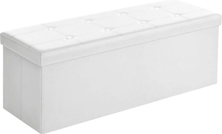 110 x 38 x 38 cm hocker opslagdoos wit