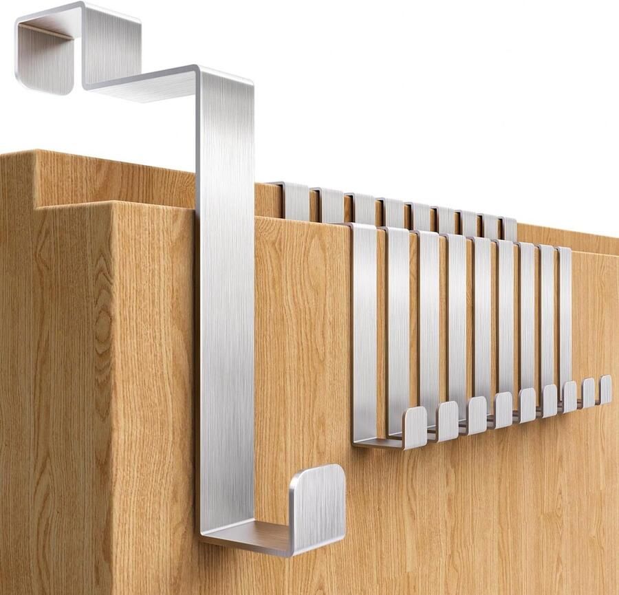 Deurhaken om op te hangen 10 stuks roestvrij stalen kledinghaken binnen gebruik met vilten pads ruimtebesparende kapstok deurkapstok opdekdeur