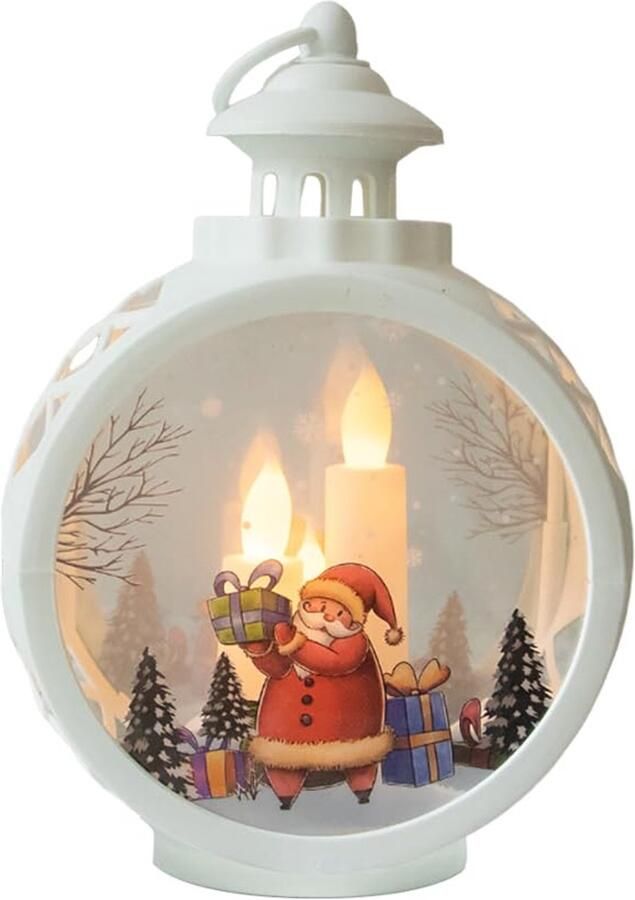 12 5 * 8 5 * 4 8 cm Kerst sneeuwbol lantaarn wervelende glitter kaars lantaarn bureaulamp hangende draagbare lantaarn voor Thanksgiving kerstdecoratie geschenken kleine witte kerstman