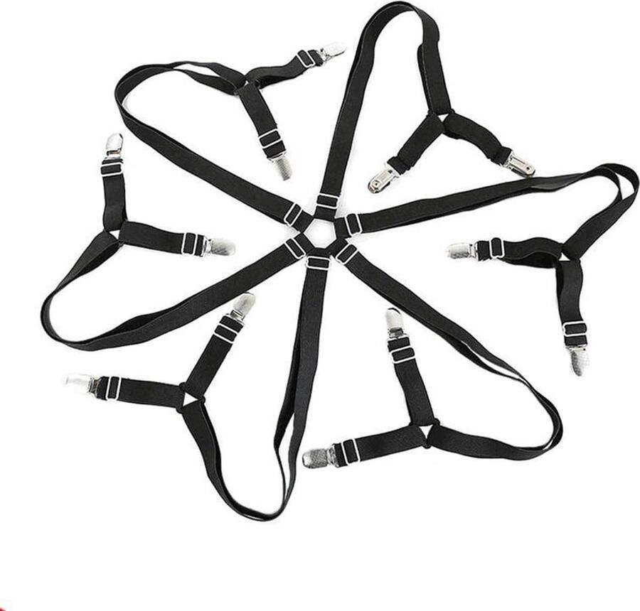 12 Clips Verstelbare Elastische Bed Laken Houder Matras Clip Bevestigingsmiddelen Cover Dekens Antislip Bevestigingsriem Grippers Gemakkelijk te Gebruiken Zwart - Foto 2