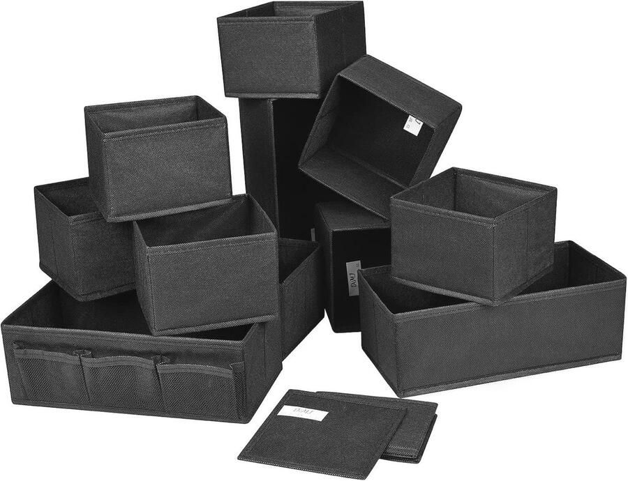 12-delige opbergdozen voor sokken en ondergoed Opvouwbare lade-organizer voor kast en tafels