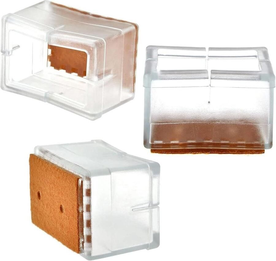 12-delige Set Transparante Siliconen Stoelpootkappen voor Houten Vloer Voorkom Krassen en Bescherm Meubels