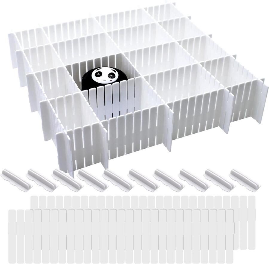 12-delige set verstelbare ladeverdelers voor ondergoed en cosmetica met bevestigingsgespen