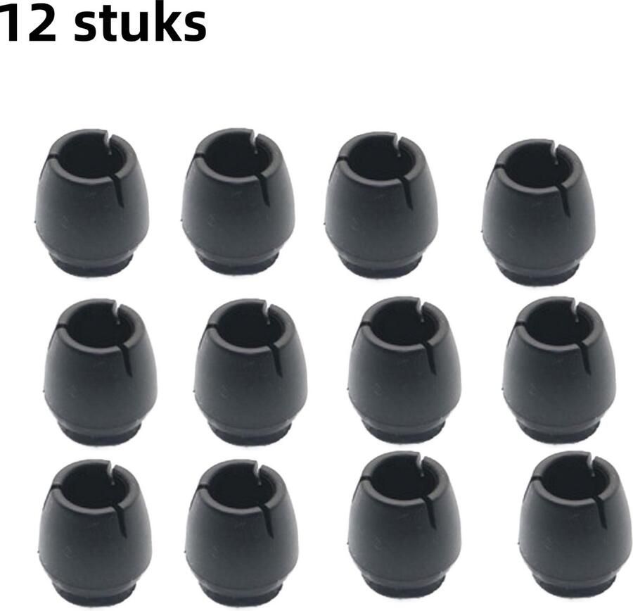 12-delige stoelvoethoezen Verdikt slijtvast stil Geschikt voor massief houten vloeren. Hoekhoezen voor krukpoten Zwart (maat 6)