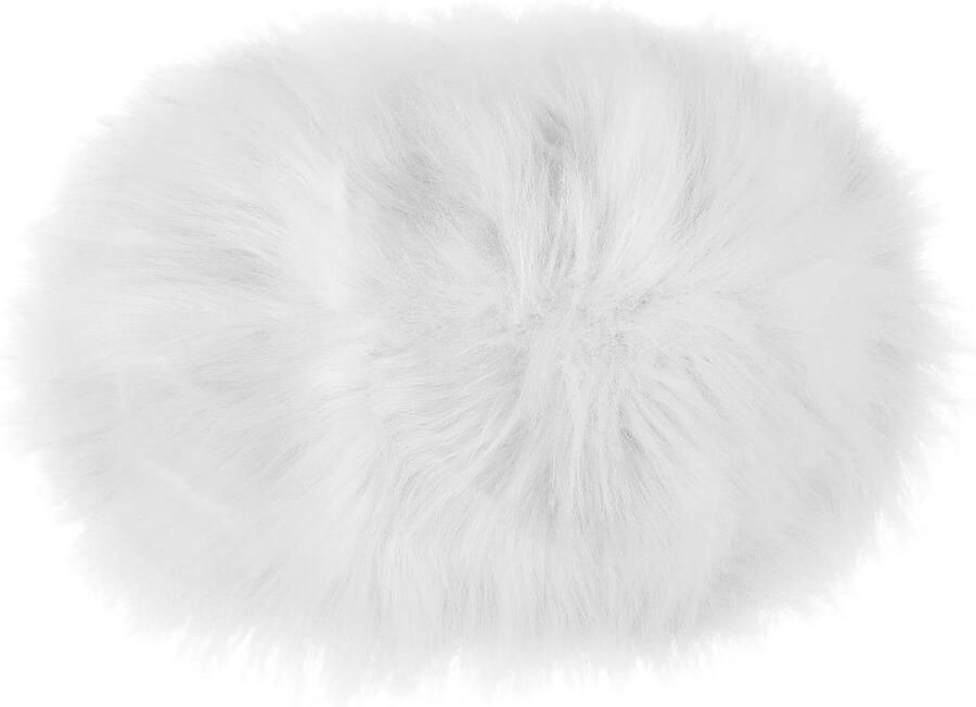 12 Inches Mini Ovaal Faux Bont Tapijt Pluizige Gebied Tapijt Kussen Zachte Stoel Cover Kleine Gebied Mat Seat Pad Bank Pad Nail Mat voor Cosmetica Ornament Nail Art Fotografie Achtergrond