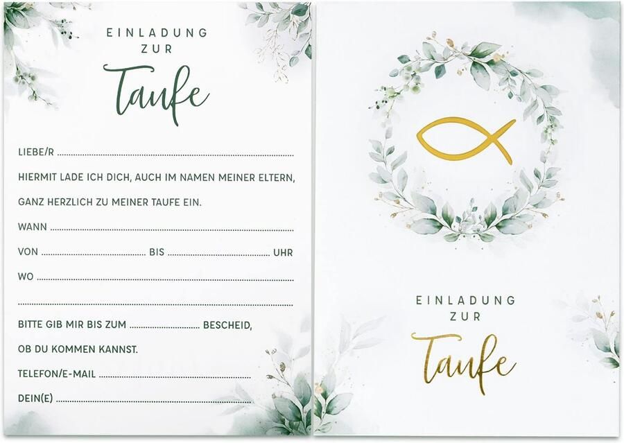 12 pieces invitation cards confirmation communion German baptism (C)