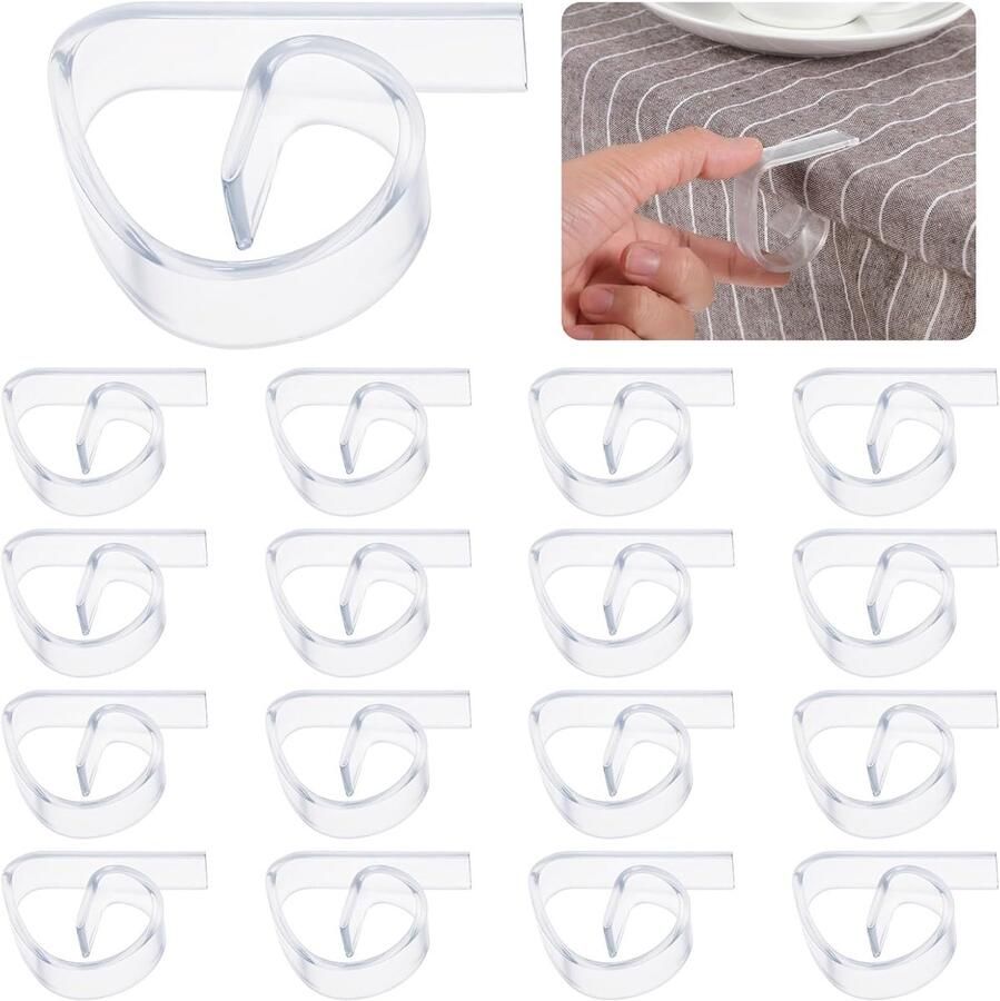 12 Pieces Plastic Tablecloth Clips Transparante Tafelclips voor Dikke Tafels Tafelkleed Clips voor Kerst Huwelijk Picknick