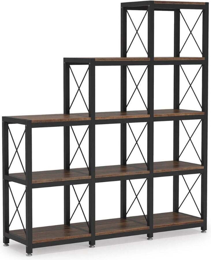 12 Planken Boekenplank Boekenkast Antiek Ladder Boekenplank 9 Kubussen Etage Boekenkast Metaal