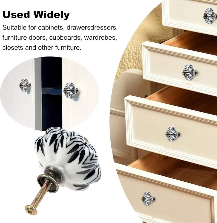 Senza Marchio 12 STKS keramische kast knoppen chique lade knoppen antieke pompoen keuken kast handgrepen ronde meubels deur knoppen