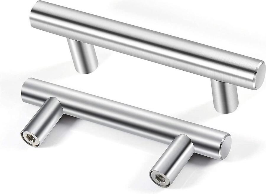 12 stuks Ø 12 mm roestvrijstalen kastgrepen keukengreep meubelgreep (64 mm)